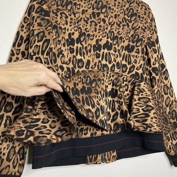 Trouve Leopard Peplum Jacket Sz S - Picture 11 of 14